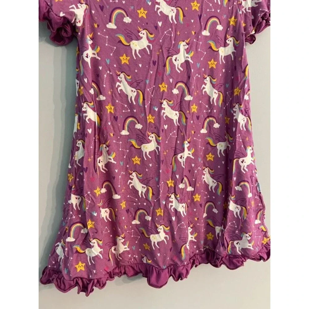 Toddler Girl 4T Bamboo Unicorn Rainbow Purple Nightgown